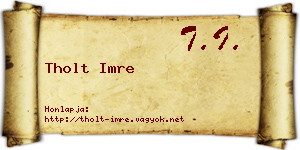 Tholt Imre névjegykártya